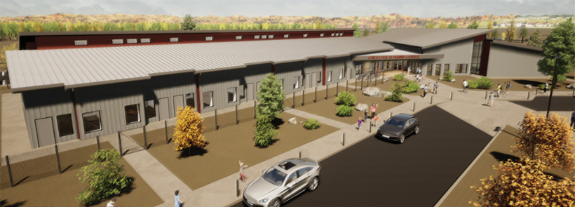 The KCC Childcare Learning Center will sit near the north entrance to the college campus and provide a safe drop-off and pickup spot for children.